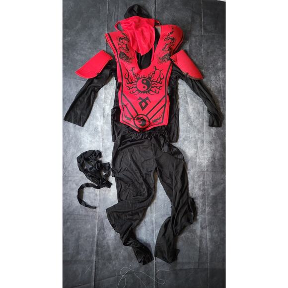Spirit Boys Ninja Halloween Costume Red Black Size L (12-14) - Picture 1 of 10